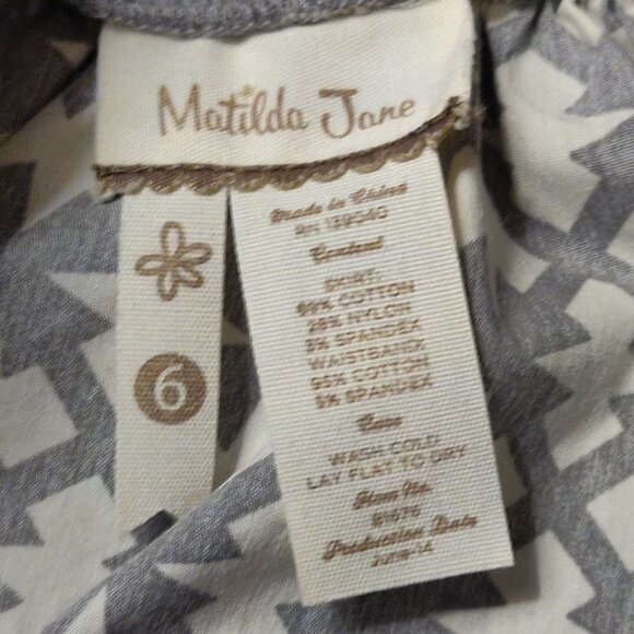 Matilda Jane Pretty Kitty Floral Skirt Grey SIZE 6 - Picture 4 of 5